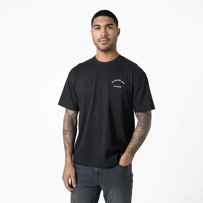 Closure London Stamped Logo Relaxed Fit TShirt Black Men TShirts