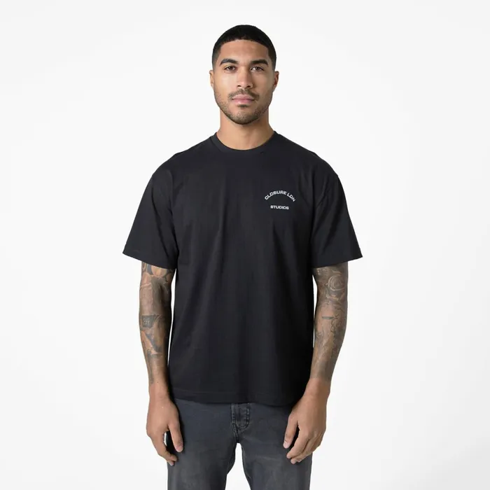 Closure London Stamped Logo Relaxed Fit TShirt Black Men TShirts