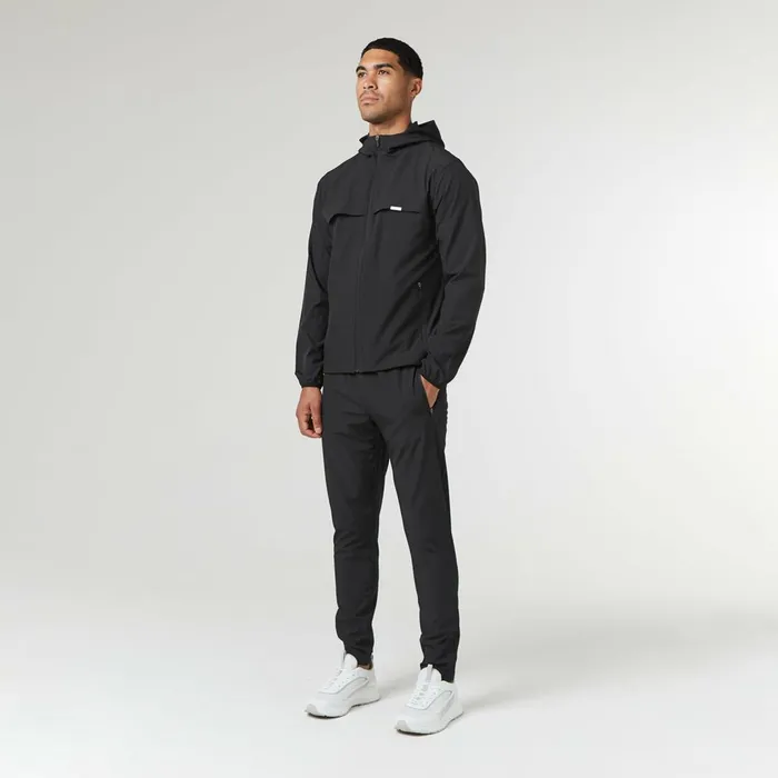 Closure London Stretch Tech Windbreaker Black Men Coats and Jackets