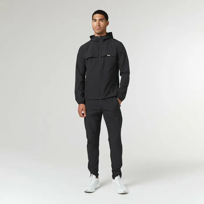 Closure London Stretch Tech Windbreaker Black Men Coats and Jackets
