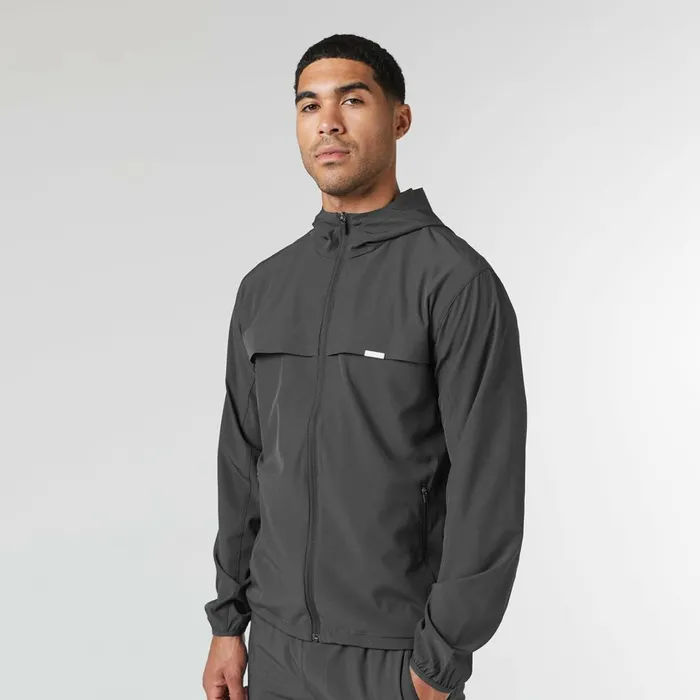Closure London Stretch Tech Windbreaker Charcoal Men Coats and Jackets