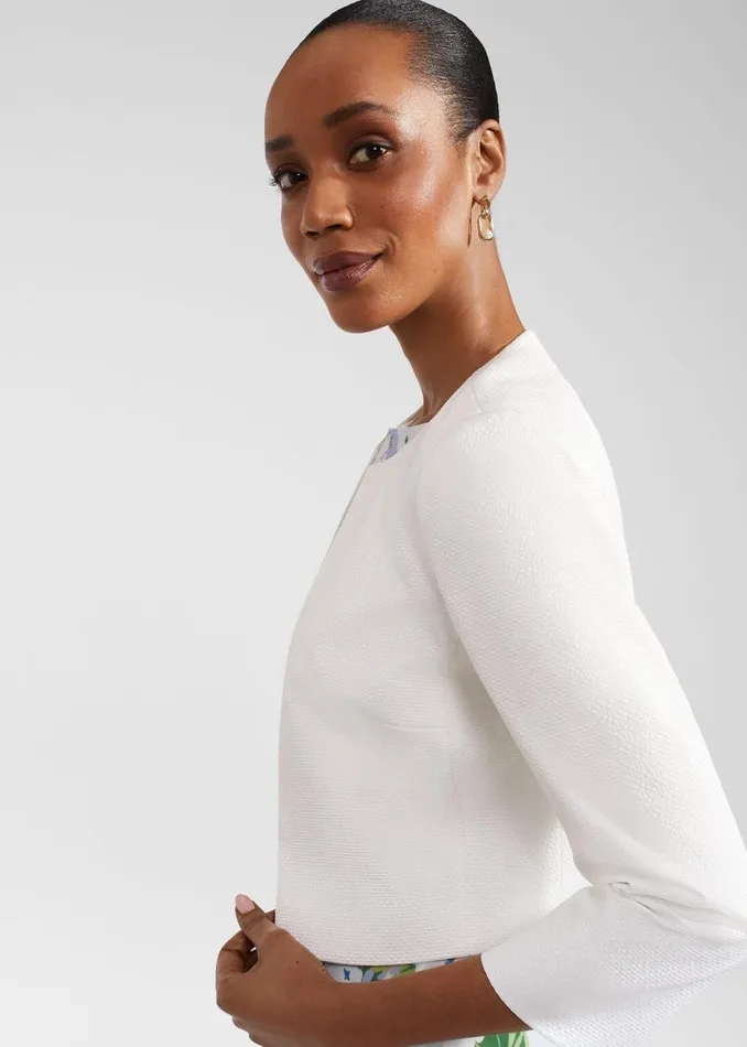 Coats and Jackets Women HOBBS Elize Textured Jacket Ivory