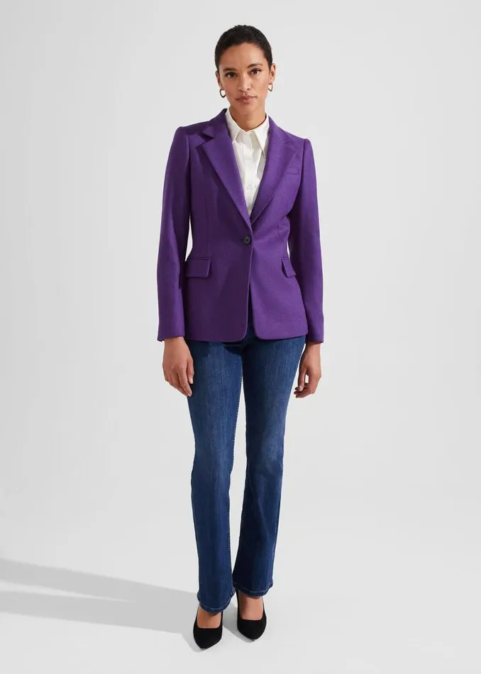 Coats and Jackets Women HOBBS Jess Wool Jacket Indigo Purple
