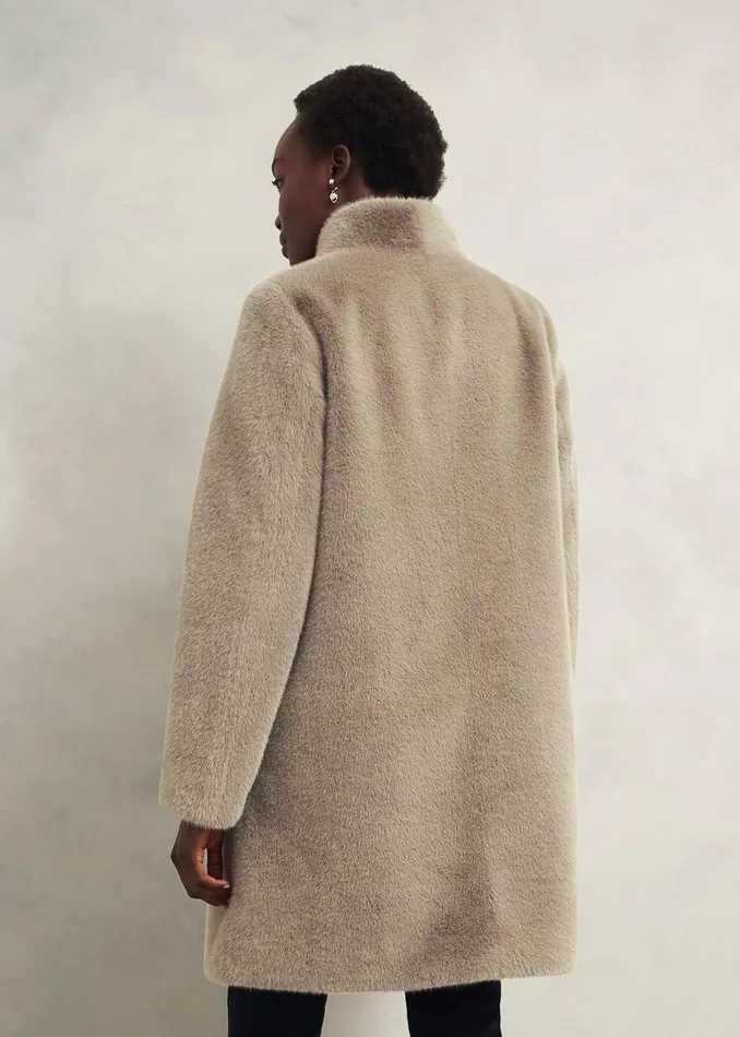 Coats and Jackets Women HOBBS Tarini Faux Fur Coat Mink
