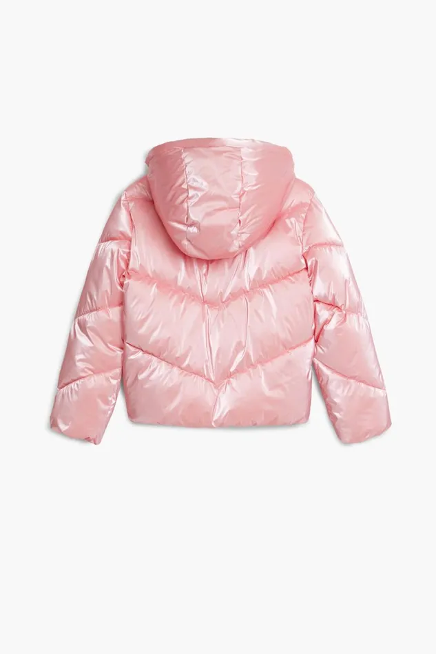 Coats And Jackets Kids Desigual Metallic Padded Coat With Hood Red