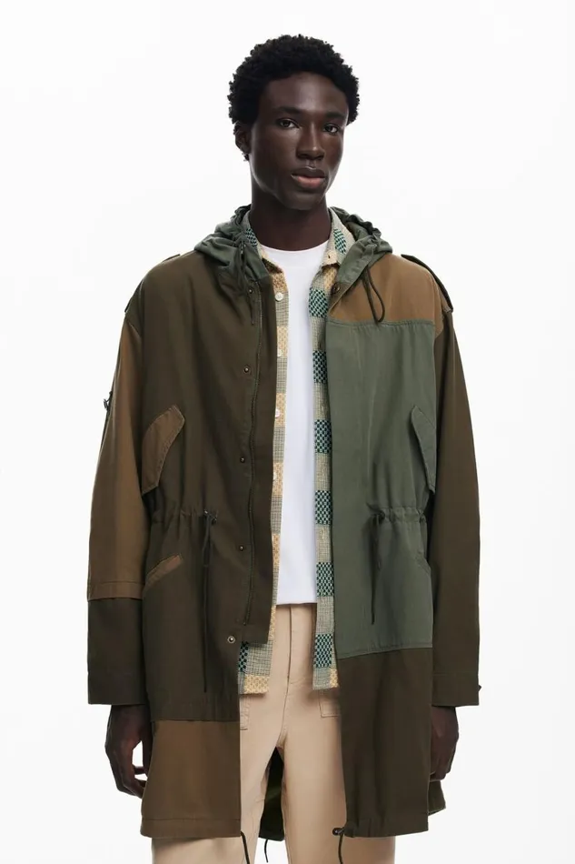 Coats And Jackets Men Desigual Multitone Parka Green