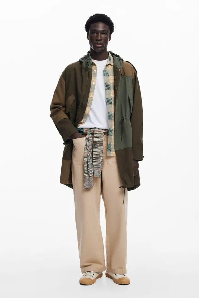 Coats And Jackets Men Desigual Multitone Parka Green