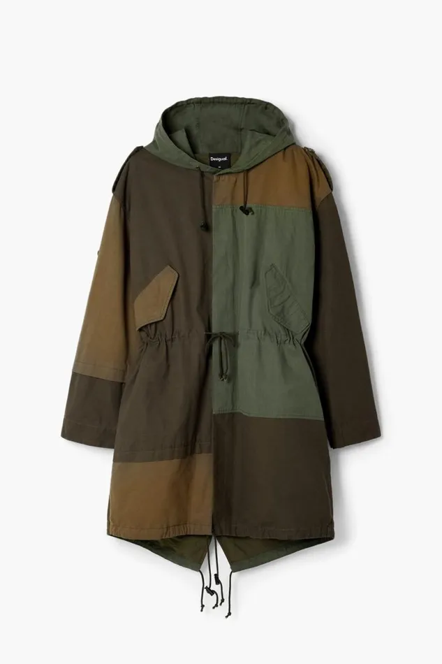 Coats And Jackets Men Desigual Multitone Parka Green