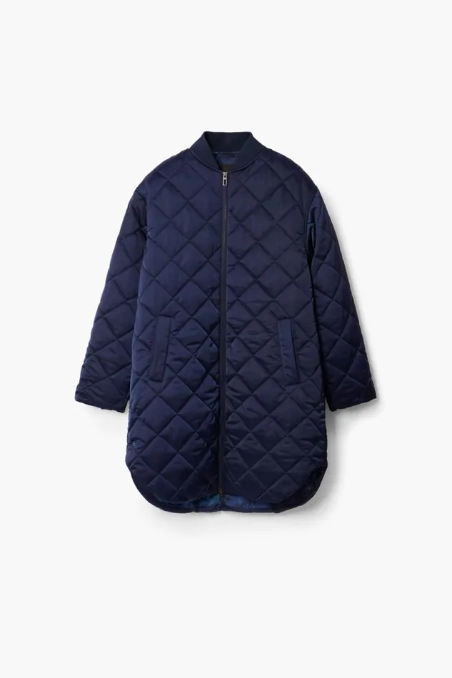 Coats And Jackets Women Desigual Long Padded Coat Blue