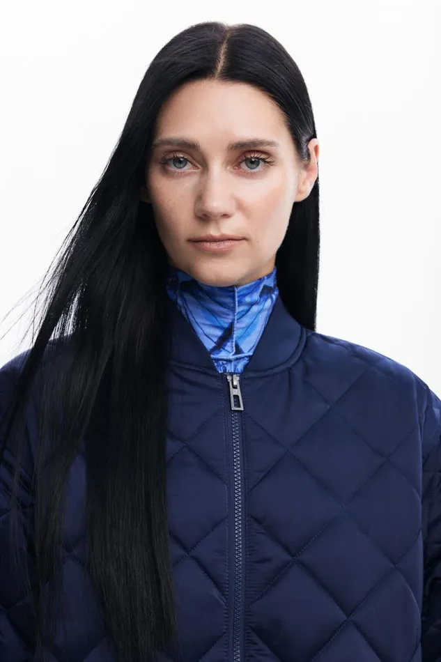 Coats And Jackets Women Desigual Long Padded Coat Blue