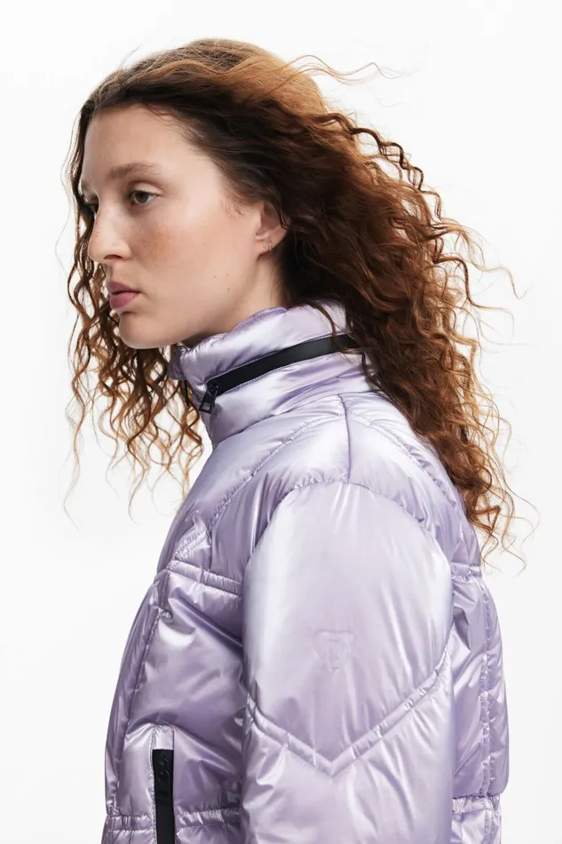 Coats And Jackets Women Desigual Metallic Padded Coat Red