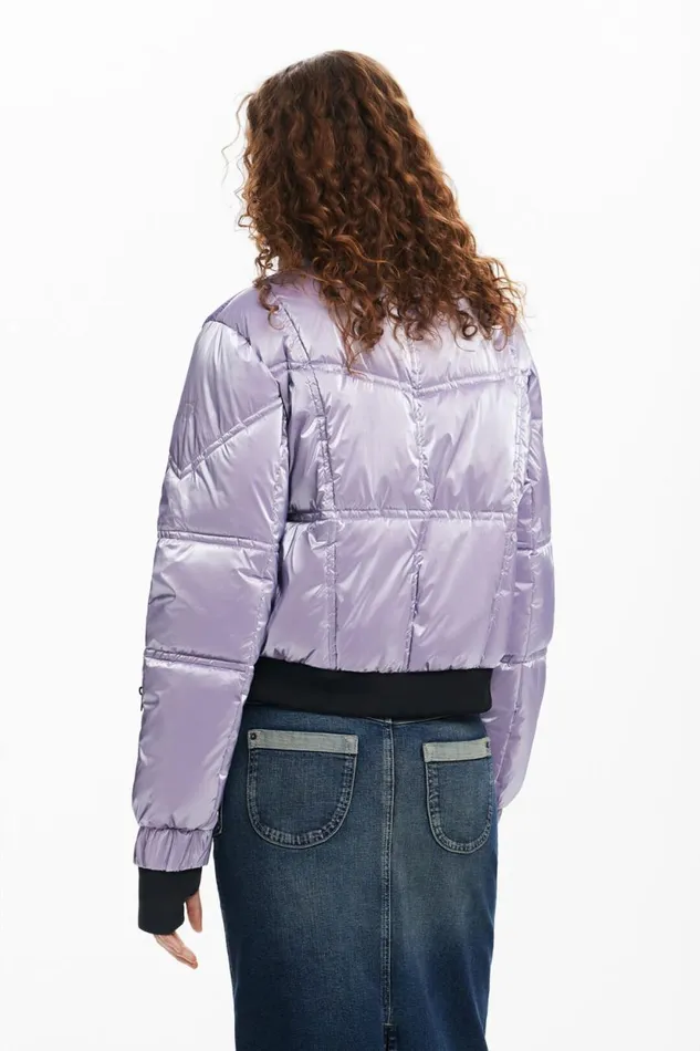 Coats And Jackets Women Desigual Metallic Padded Coat Red