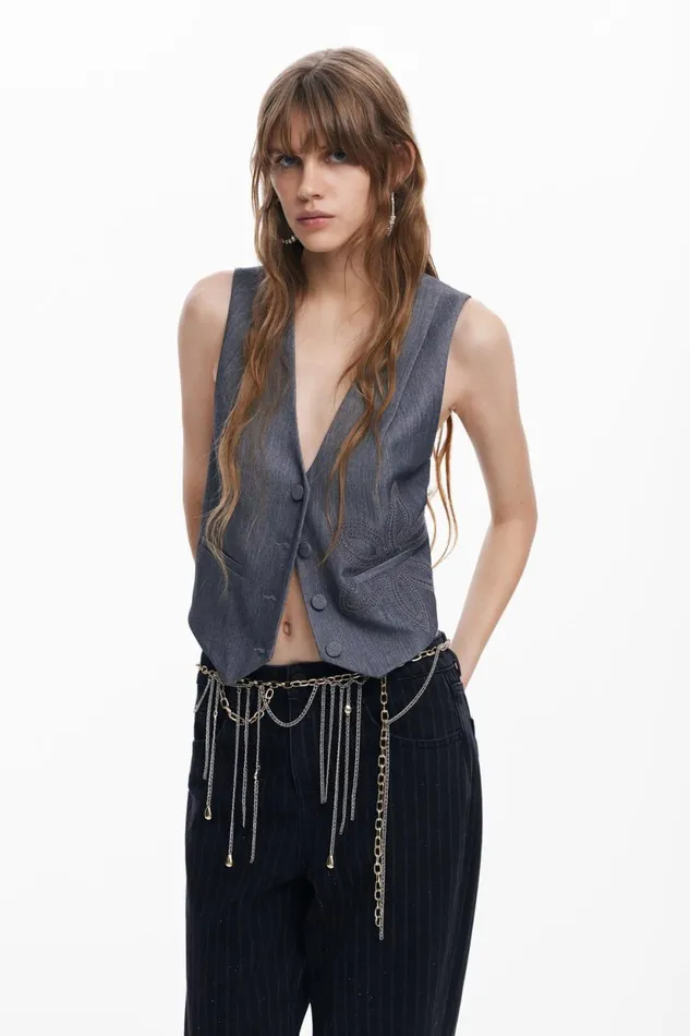 Coats And Jackets Women Desigual Tailored Vest Black