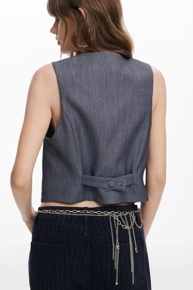Coats And Jackets Women Desigual Tailored Vest Black