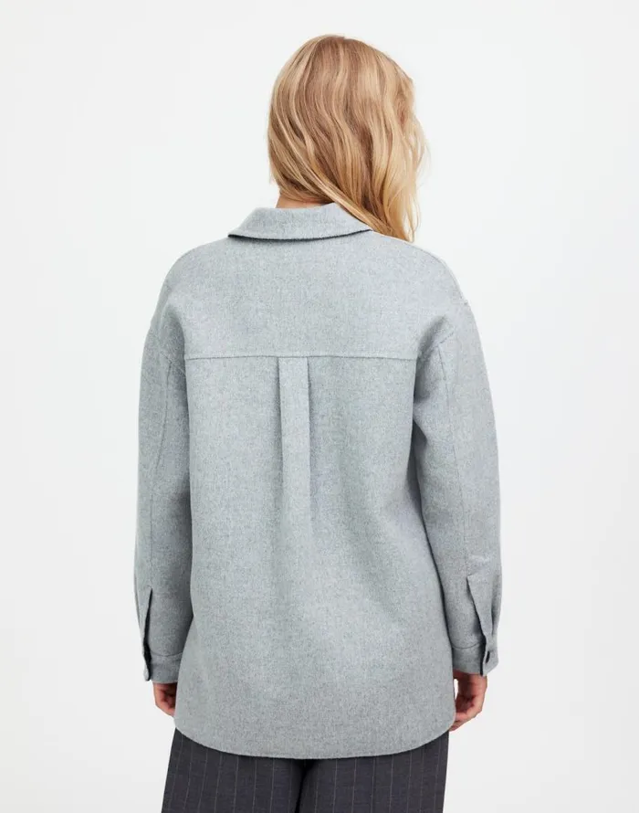 Coats Jackets Women Madewell DoubleFaced Long ShirtJacket Heather Coal