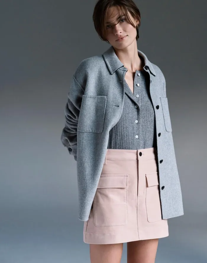 Coats Jackets Women Madewell DoubleFaced Long ShirtJacket Heather Coal