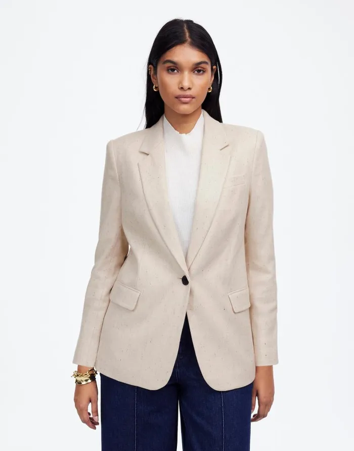 Coats Jackets Women Madewell The Kline Blazer Oatmeal Herringbone