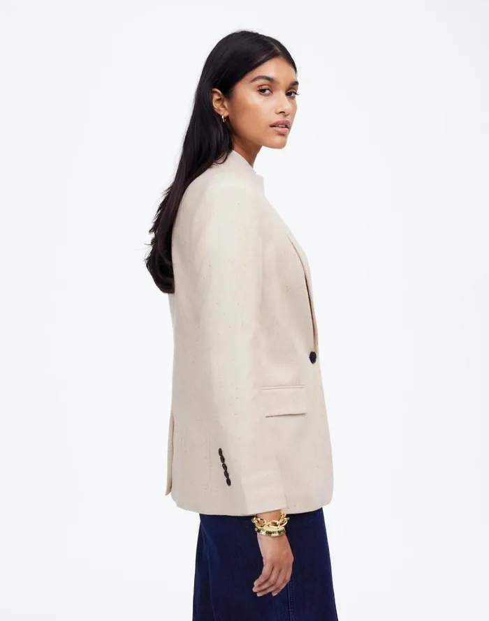 Coats Jackets Women Madewell The Kline Blazer Oatmeal Herringbone