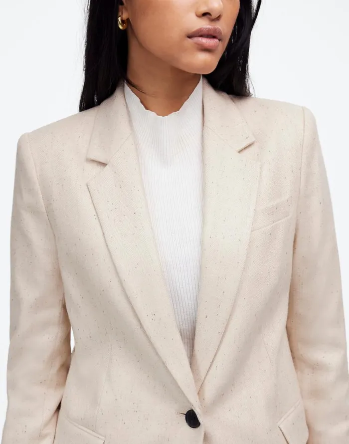 Coats Jackets Women Madewell The Kline Blazer Oatmeal Herringbone
