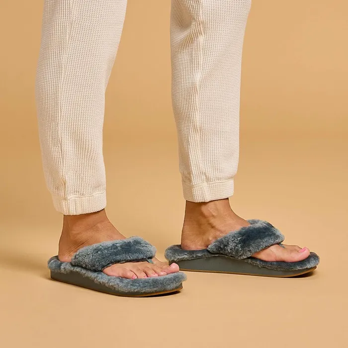 Cold Weather Women Olukai Kipea Heu Flip Flop Slippers 8211 Storm