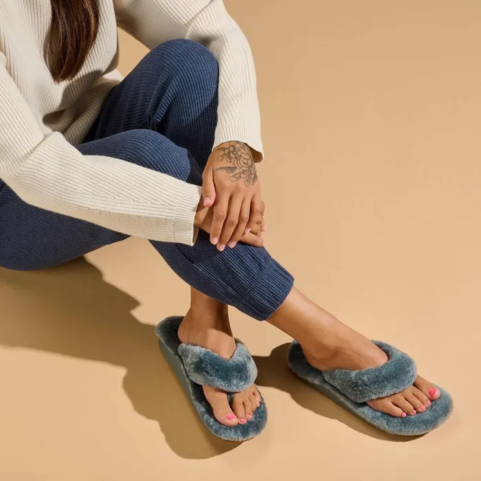 Cold Weather Women Olukai Kipea Heu Flip Flop Slippers 8211 Storm