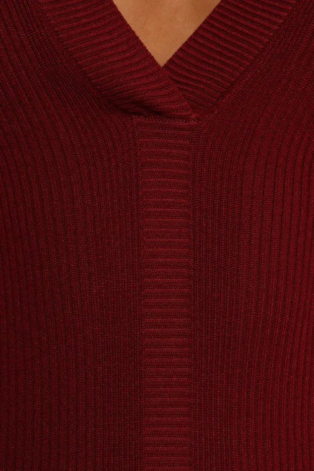 Collins Long Sleeve Midi Dress Wine Women Sweater Dresses Petal and Pup