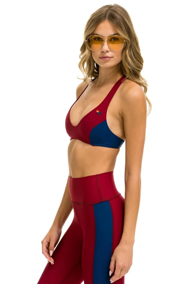 Color Block Bralette Sports Bra 8211 Blaze Women Aviator Nation Sports Bras