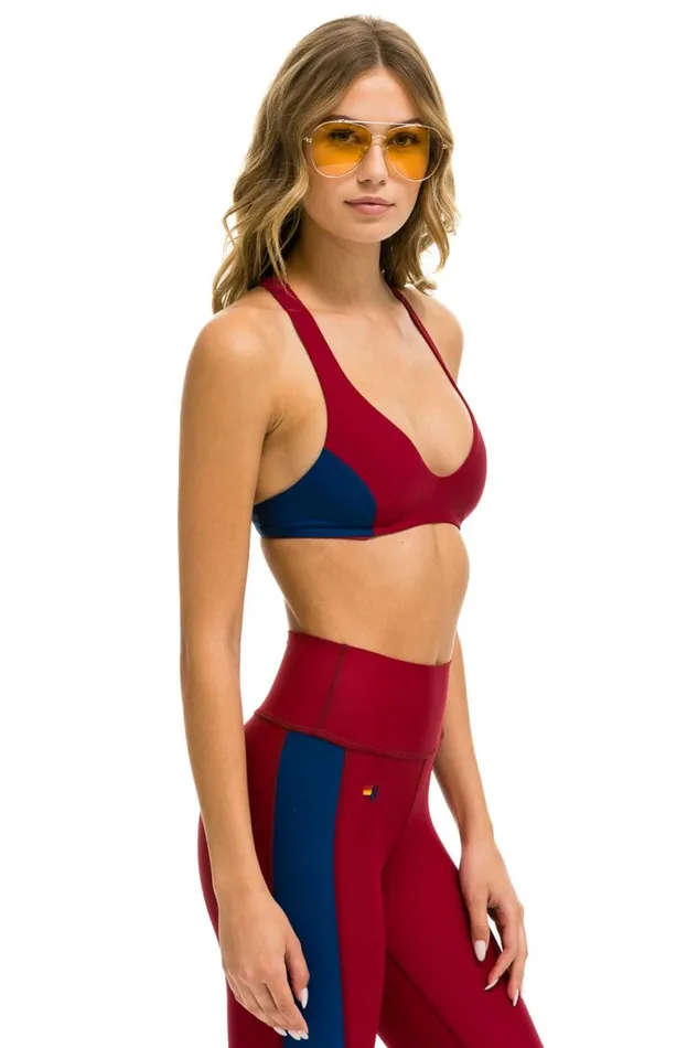 Color Block Bralette Sports Bra 8211 Blaze Women Aviator Nation Sports Bras