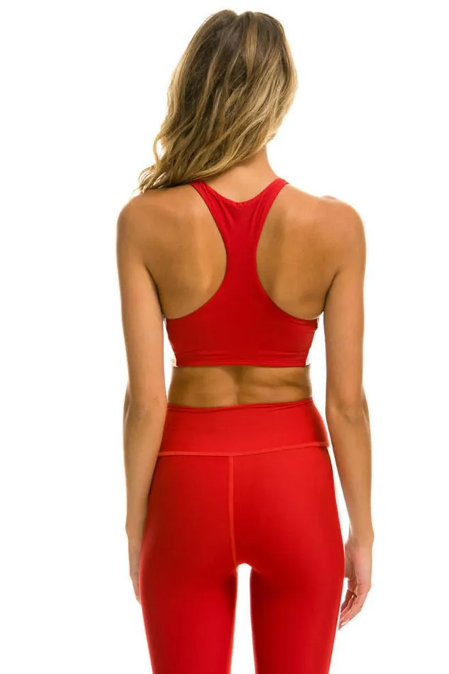 Color Block Racer Sports Bra 8211 Cherry Women Aviator Nation Sports Bras