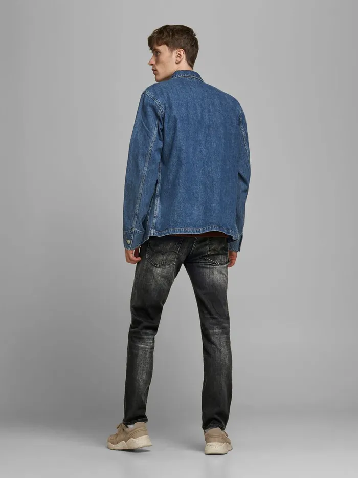 Comfort Jeans JACK and JONES Mens MIKE ORIGINAL JOS 143 50SPS COMFORT FIT JEANS Black Black Denim