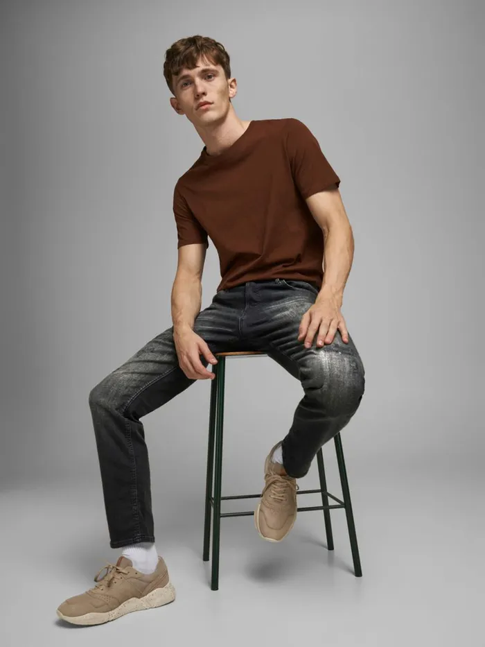 Comfort Jeans JACK and JONES Mens MIKE ORIGINAL JOS 143 50SPS COMFORT FIT JEANS Black Black Denim