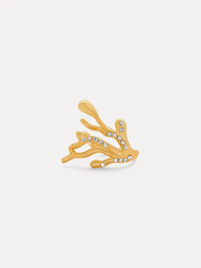Coral and Gold Drops Ring Gold Women Oscar De La Renta Rings Coral and Gold Drops Ring Gold Women Oscar De La Renta Rings