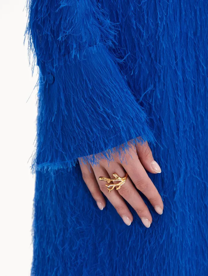 Coral and Gold Drops Ring Gold Women Oscar De La Renta Rings Coral and Gold Drops Ring Gold Women Oscar De La Renta Rings