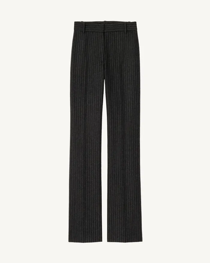 CORETTE PANT Charcoal Pinstripe Women Nili Lotan Pants and Shorts