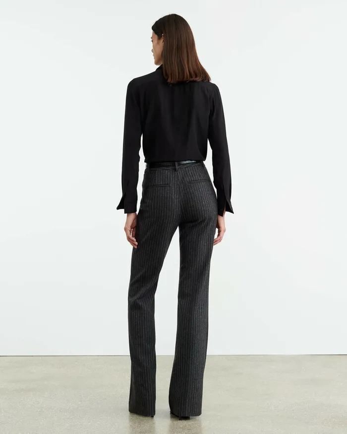 CORETTE PANT Charcoal Pinstripe Women Nili Lotan Pants and Shorts