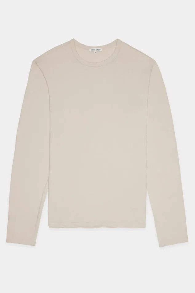 COTTON CITIZEN Classic Crew Long Sleeve Shirt Vintage White Stone Men Shirts COTTON CITIZEN Classic Crew Long Sleeve Shirt Vintage White Stone Men Shirts