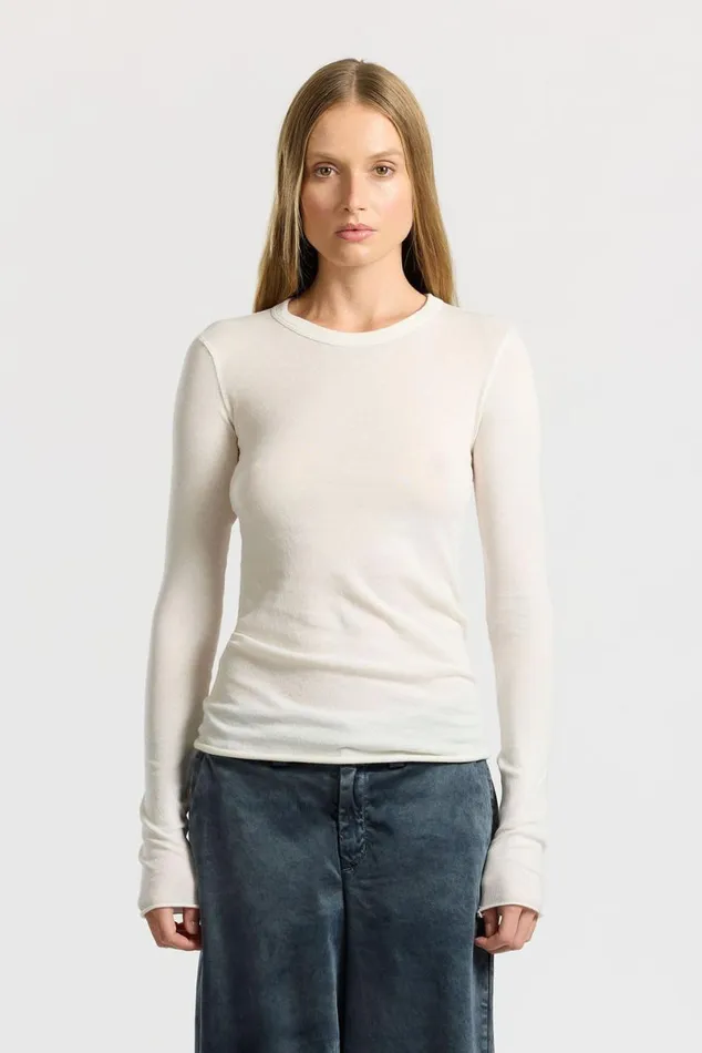 COTTON CITIZEN Marbella Long Sleeve Shirt Bone Women Shirts