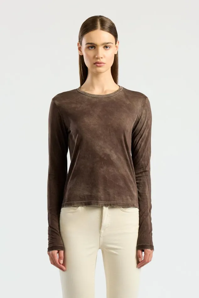 COTTON CITIZEN Standard Long Sleeve Shirt Vintage Espresso Women Shirts