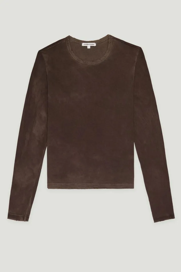 COTTON CITIZEN Standard Long Sleeve Shirt Vintage Espresso Women Shirts COTTON CITIZEN Standard Long Sleeve Shirt Vintage Espresso Women Shirts