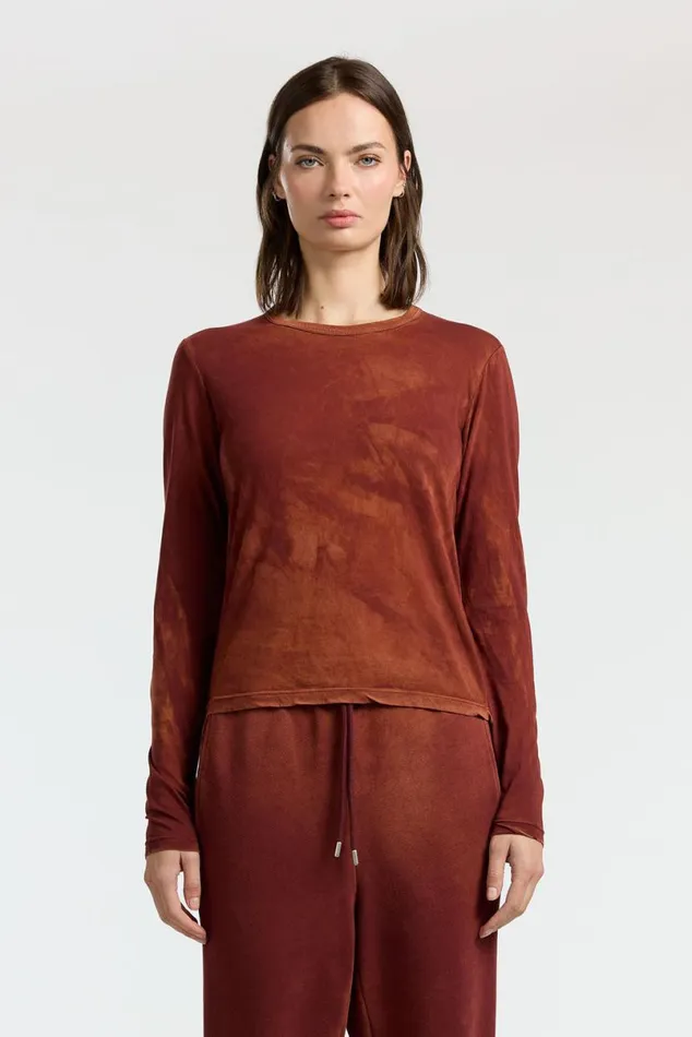COTTON CITIZEN Standard Long Sleeve Shirt Vintage Red Wine Women Shirts