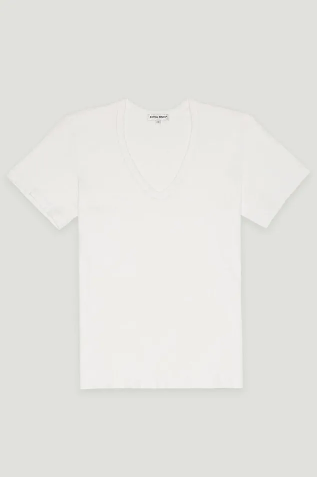 COTTON CITIZEN Standard VNeck Tee White Women Tees COTTON CITIZEN Standard VNeck Tee White Women Tees