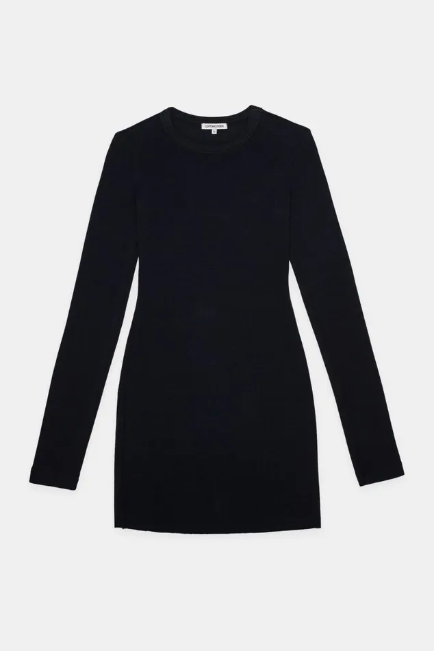 COTTON CITIZEN Verona Crewneck Mini Dress Jet Black Women Dresses Skirts COTTON CITIZEN Verona Crewneck Mini Dress Jet Black Women Dresses Skirts