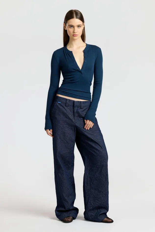 COTTON CITIZEN Verona Henley Harbor Women Shirts COTTON CITIZEN Verona Henley Harbor Women Shirts