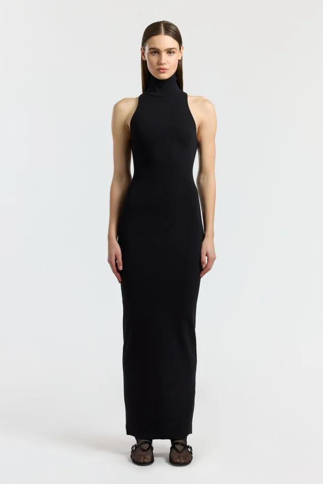 COTTON CITIZEN Verona Sleeveless Maxi Dress Jet Black Women Dresses Skirts