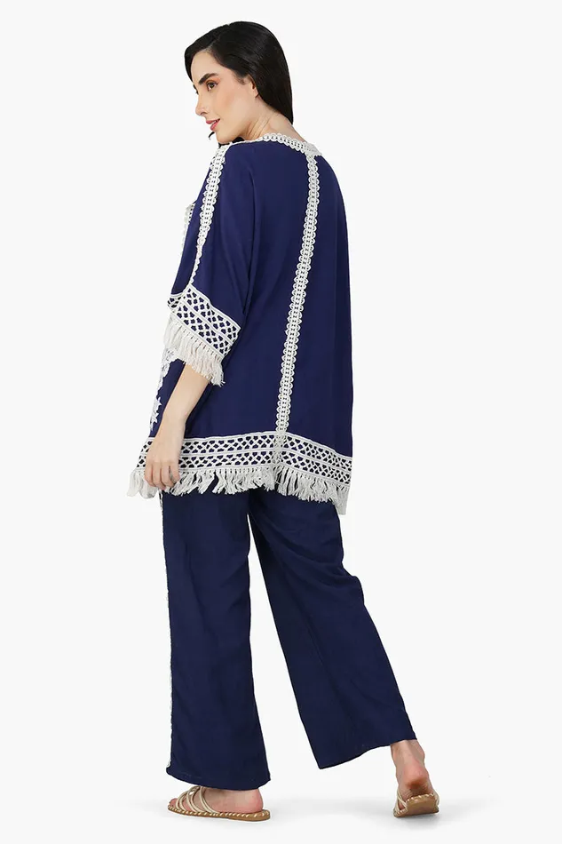 Coverups Women America and Beyond Blue Catherine Lace Duster