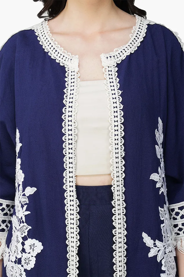 Coverups Women America and Beyond Blue Catherine Lace Duster