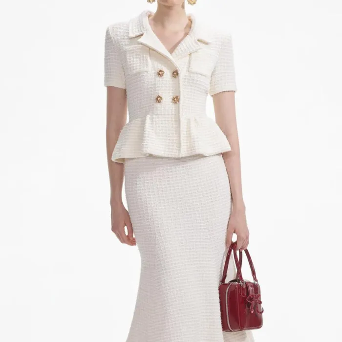 Cream Textured Knit Midi Dress Women Self Portrait Dresses Cream Textured Knit Midi Dress Women Self Portrait Dresses