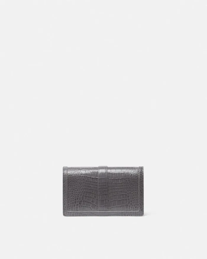 CrocEffect Greca Goddess Mini Bag Gray Women Versace Shoulder and Crossbody