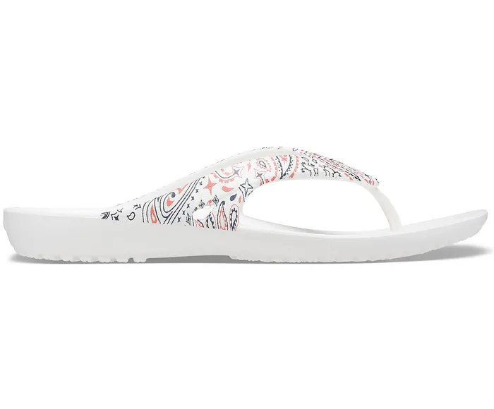 Crocs FlipFlops Women Kadee II Americana Paisley Flip White Multi