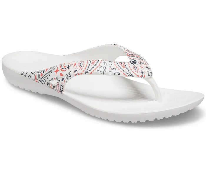 Crocs FlipFlops Women Kadee II Americana Paisley Flip White Multi
